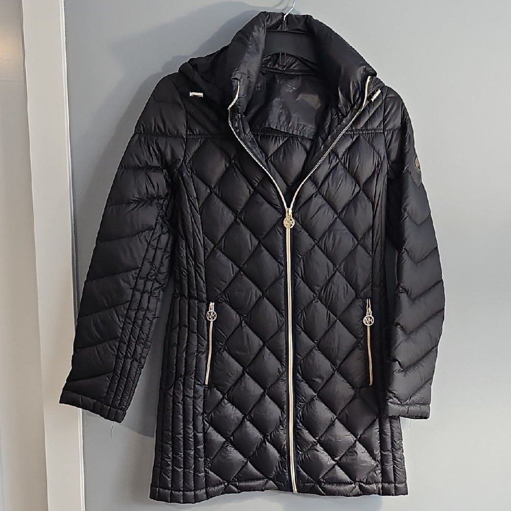 Michael Kors Black Quilted Puffer Coat